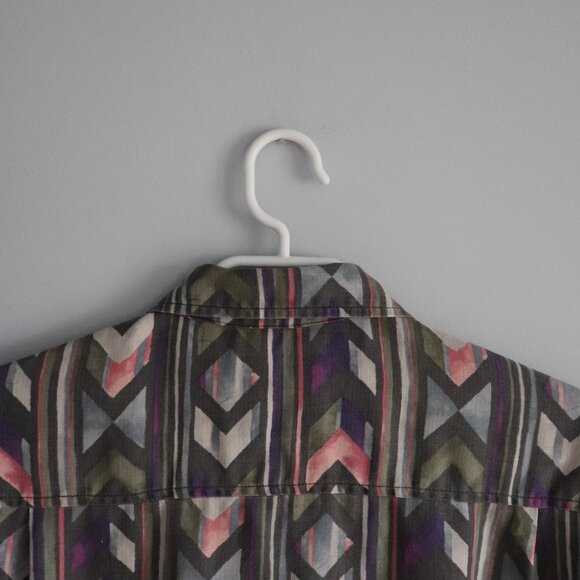 Tommy Bahama Mens Silk Lrg Island Zone Geometric Aloha Button Down Collared Top - Picture 6 of 12